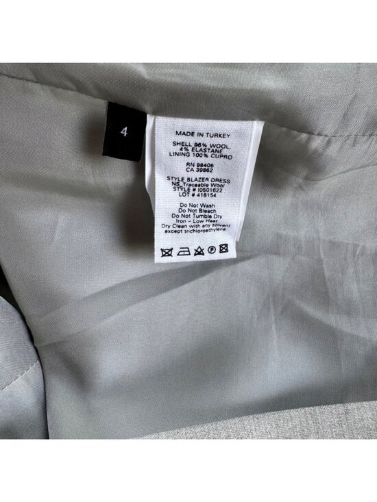 THEORY Blazer Dress Womens 4 Sleeveless Gray Stretch Wool Minimalist Tailored Of - Picture 8 of 13